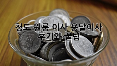 청도 원룸 이사? 용달이사 후기와 꿀팁!