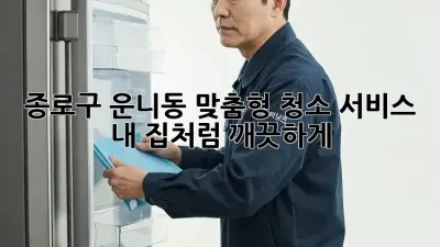 종로구 운니동 맞춤형 청소 서비스 ✨ 내 집처럼 깨끗하게! 🏡